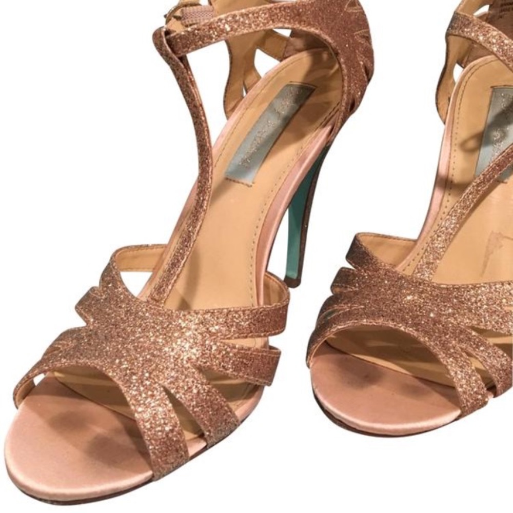 Betsey Johnson Champagne T-Strap Heels
